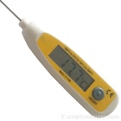 Thermomètre de laboratoire numérique étanche avec longue sonde de haute précision